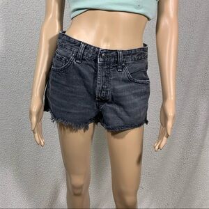 Free People Women’s Distressed Denim Black Wash Shorts size 27